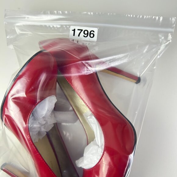Tommy Hilfiger Red Almond Toe Patent Leather Stiletto Pumps Women's Size 8.5 - Picture 16 of 16